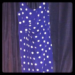 dressbarn Blue Polka Dot Dress